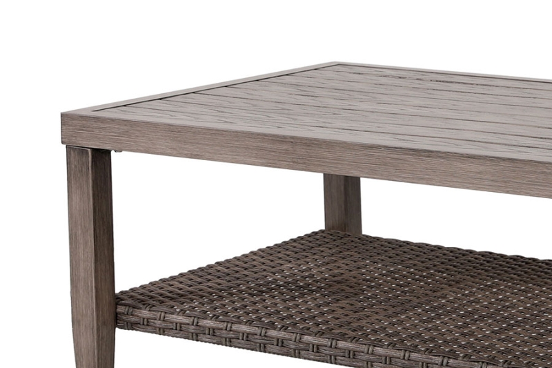The coffee table is made of high-quality wicker, a premium material that is very durable and long-lasting for outdoor use even for many years.