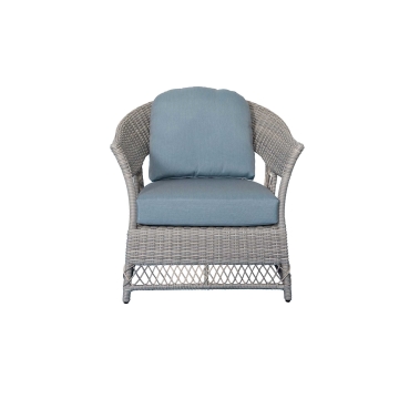 Shell Aluminum & Rattan Stationary Chair