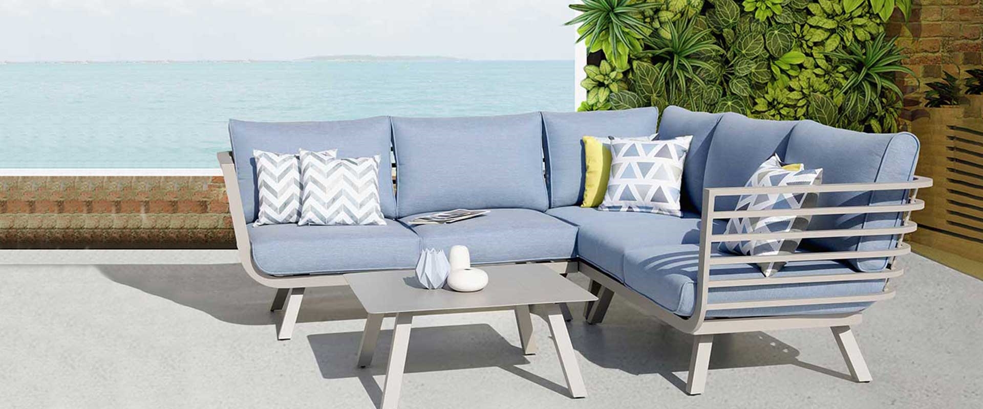 Drum 5-Piece Aluminum Sectional Sofa Set