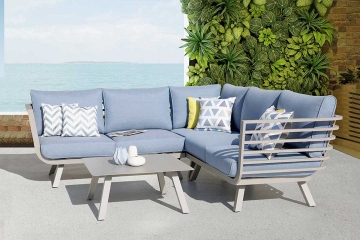 Drum 5-Piece Aluminum Sectional Sofa Set