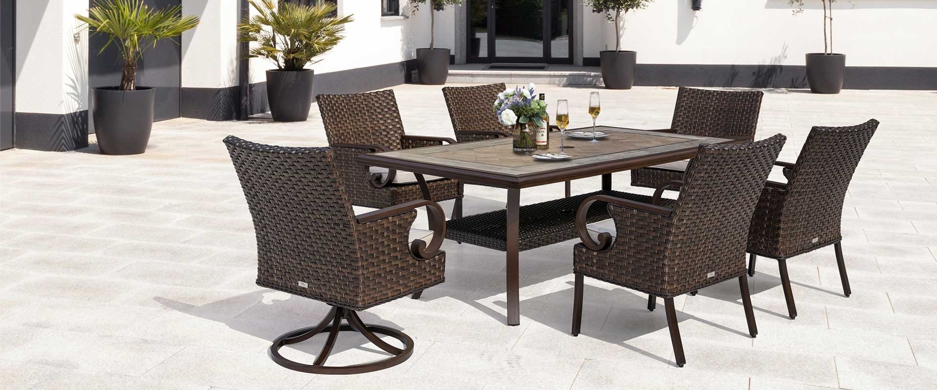 Brooks 7-Piece Wicker Dining Set