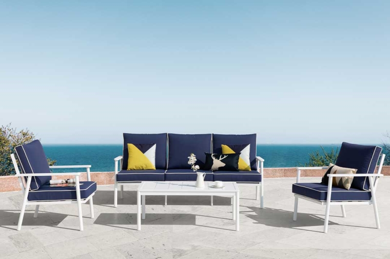 With the broad square back, you will feel hugged by the chair and you can stretch yourself as you wish on this chair. It's big enough for you to do that. You can use it indoors or outdoor. It just can fit any occasion. The sofa set consists of six single chairs and one dining table.