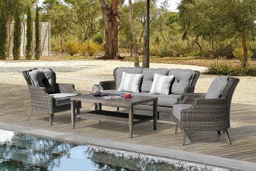 Tenaya 4-Piece Wicker Sofa Set with Stationary Chairs