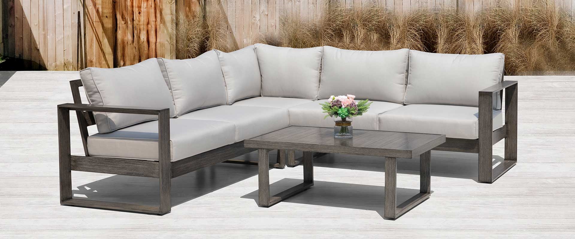 Walsh 4-Piece Aluminum Sectional Sofa Set