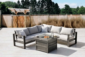 Walsh 4-Piece Aluminum Firepit Sofa Set