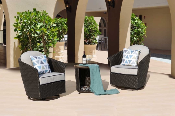 Wheeler 3-Piece Wicker Balcony Set