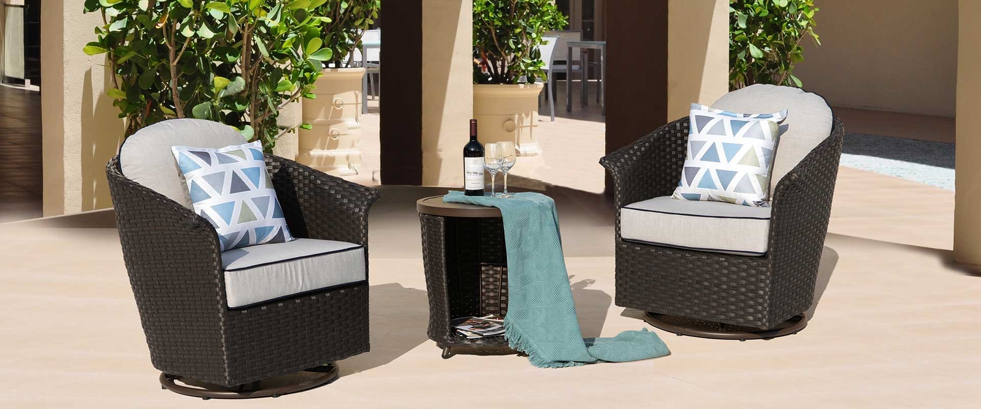 Wheeler 3-Piece Wicker Balcony Set