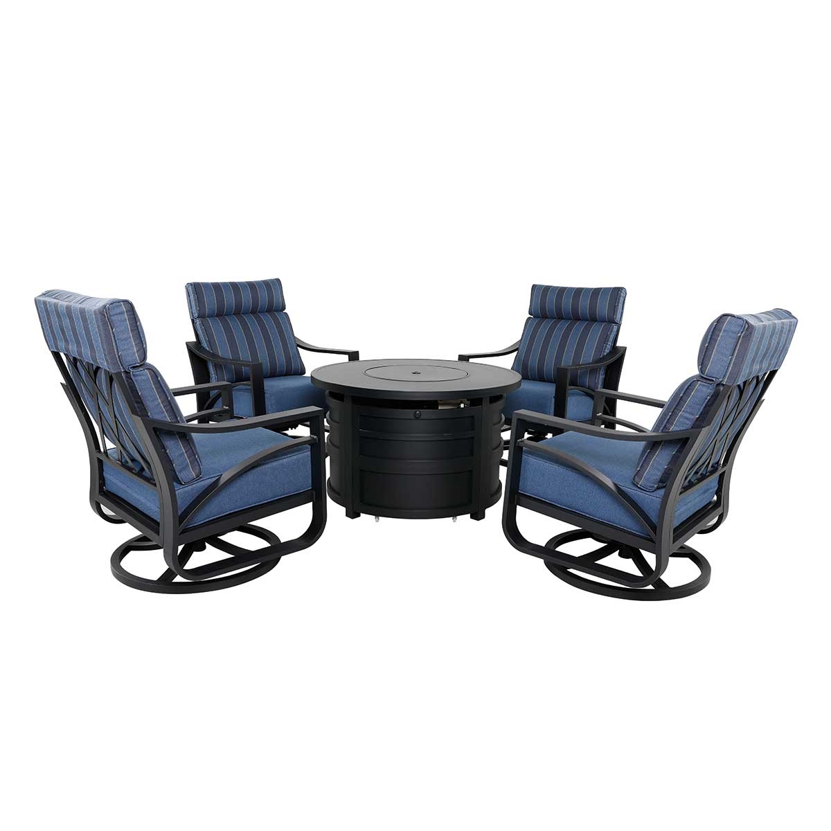Jarvis 5-Piece Firepit Set with Swivel Rocking Chairs_0