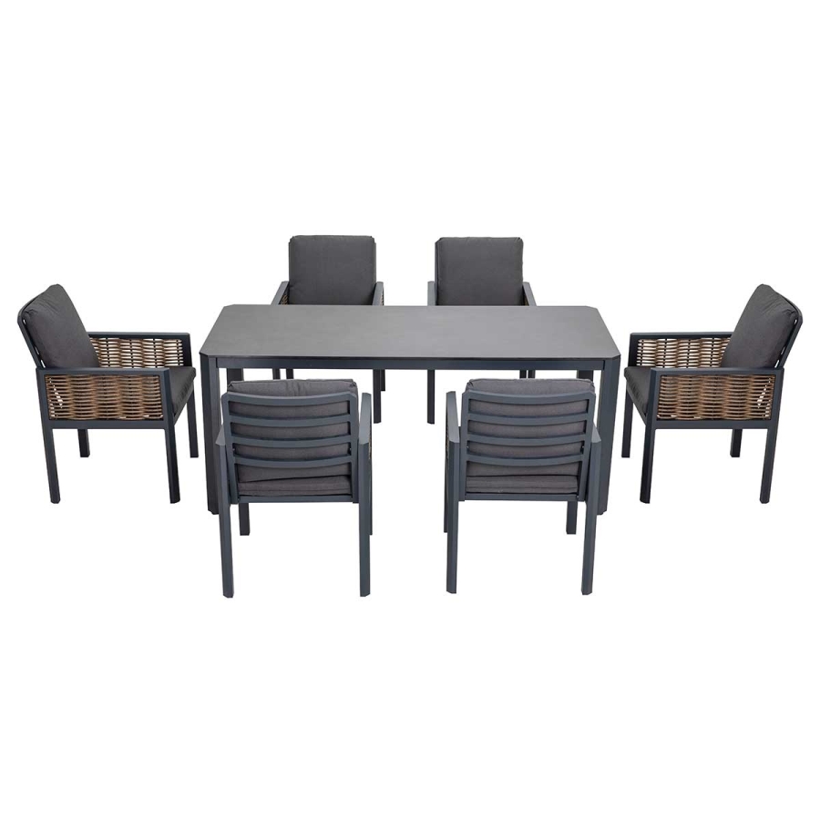 Hallie 7-Piece Aluminum & Wicker Dining Set_0