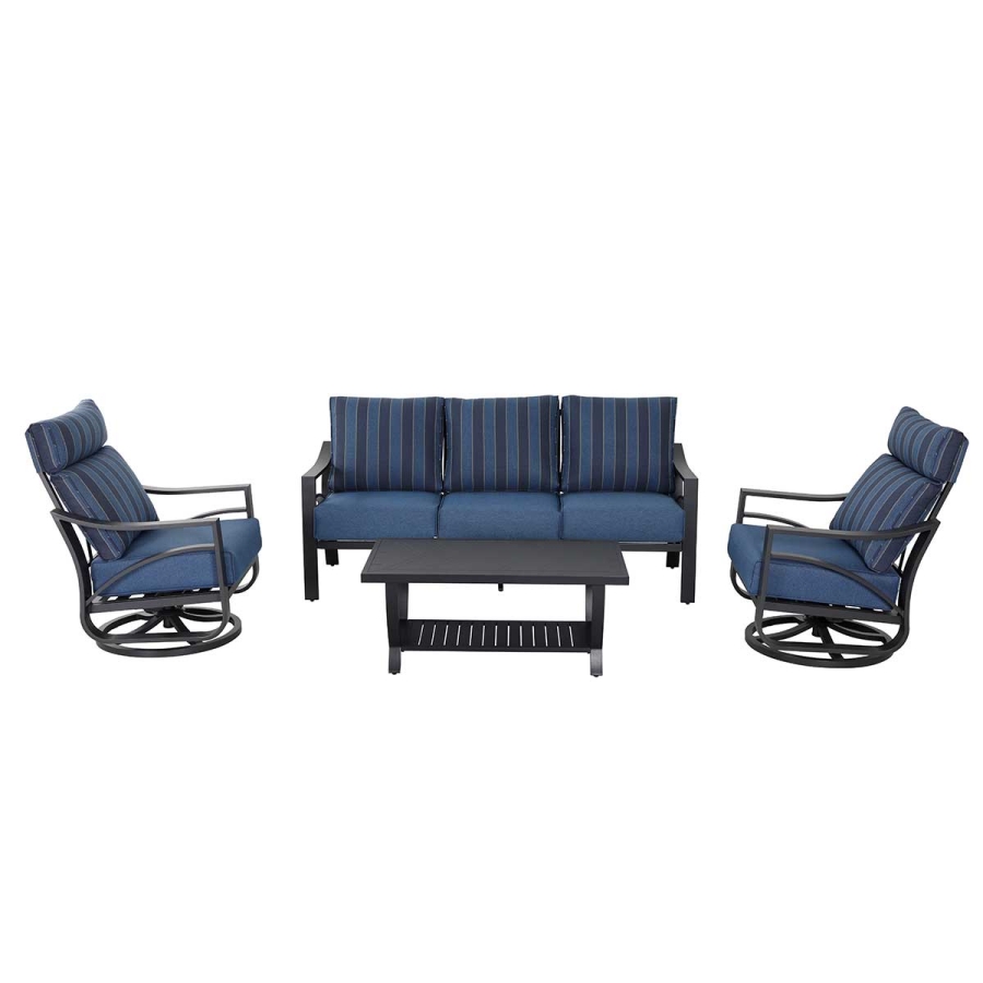 Jarvis 4-Piece Aluminum Sofa Set with Swivel Rocking Chairs_0