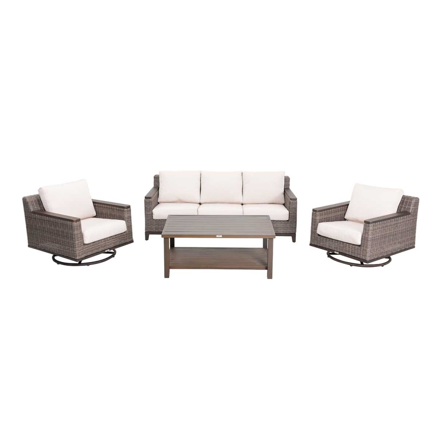 Beaufort 4-Piece Wicker Sofa Set  with Swivel Rocking Chairs_0