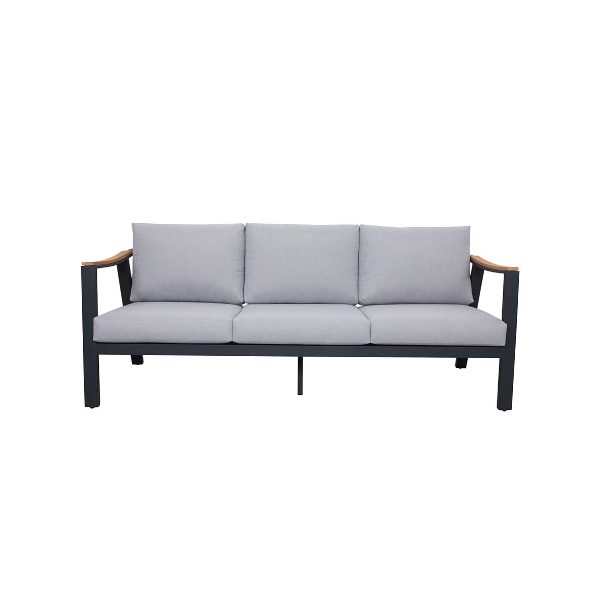 Nova Aluminum & Teak 3-Seat Sofa_0