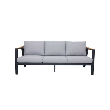 Nova Aluminum & Teak 3-Seat Sofa