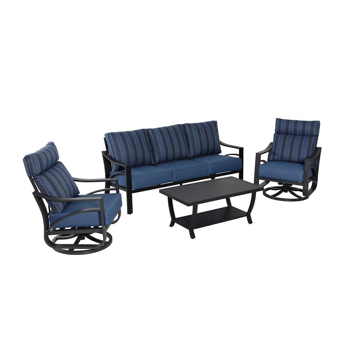 Jarvis 4-Piece Aluminum Sofa Set with Swivel Rocking Chairs_1