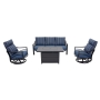 Jarvis 4-Piece Firepit Set with Swivel Rocking Chairs_0