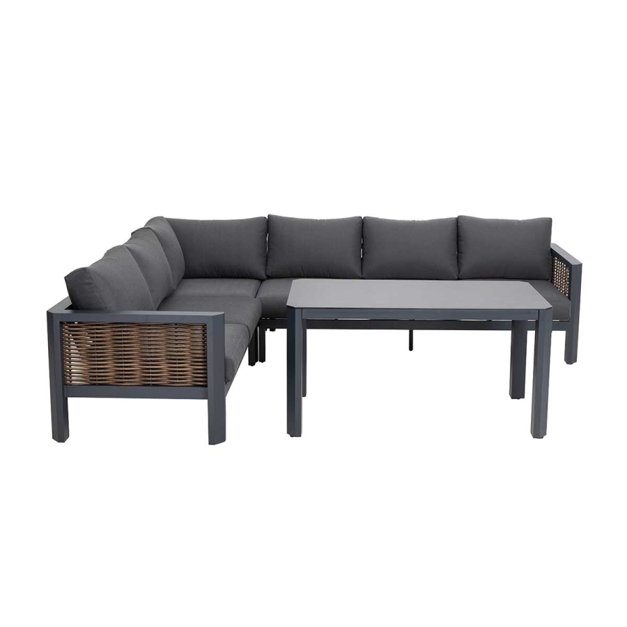Hallie 4-Piece Aluminum & Wicker Sectional Sofa Set_1