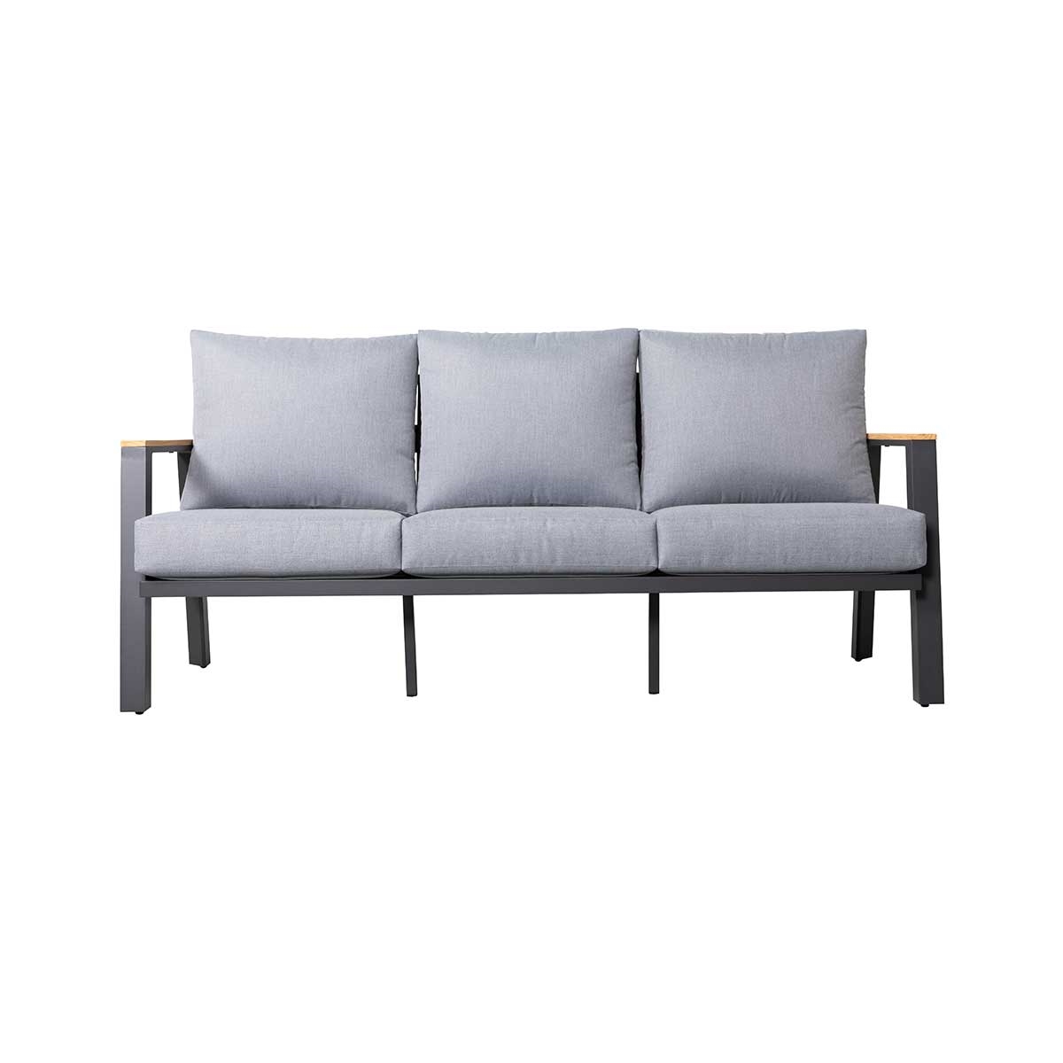 Burton Aluminum & Teak 3-Seat Sofa_0