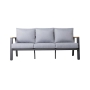 Burton Aluminum & Teak 3-Seat Sofa