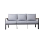 Burton Aluminum & Teak 3-Seat Sofa_0