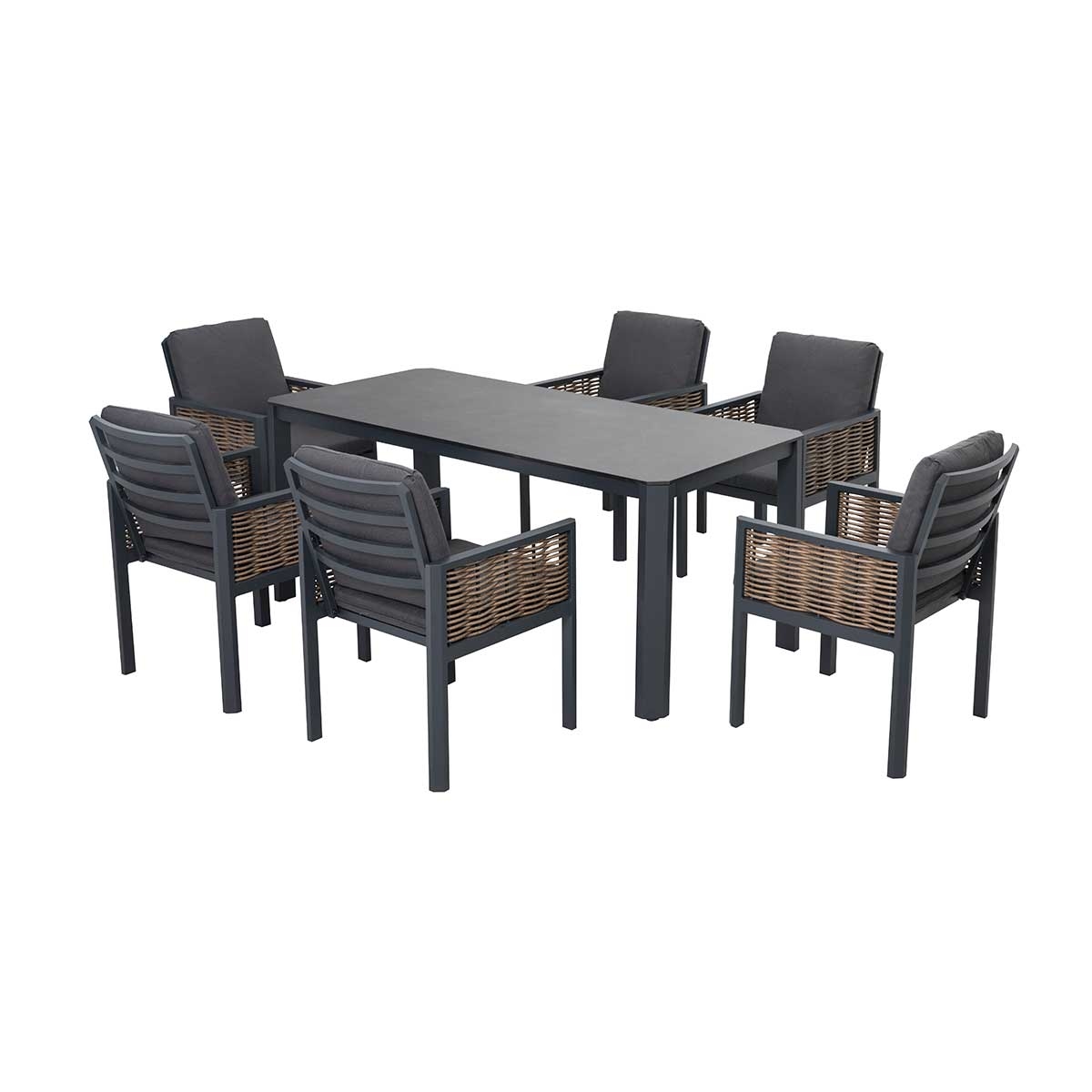 Hallie 7-Piece Aluminum & Wicker Dining Set_1