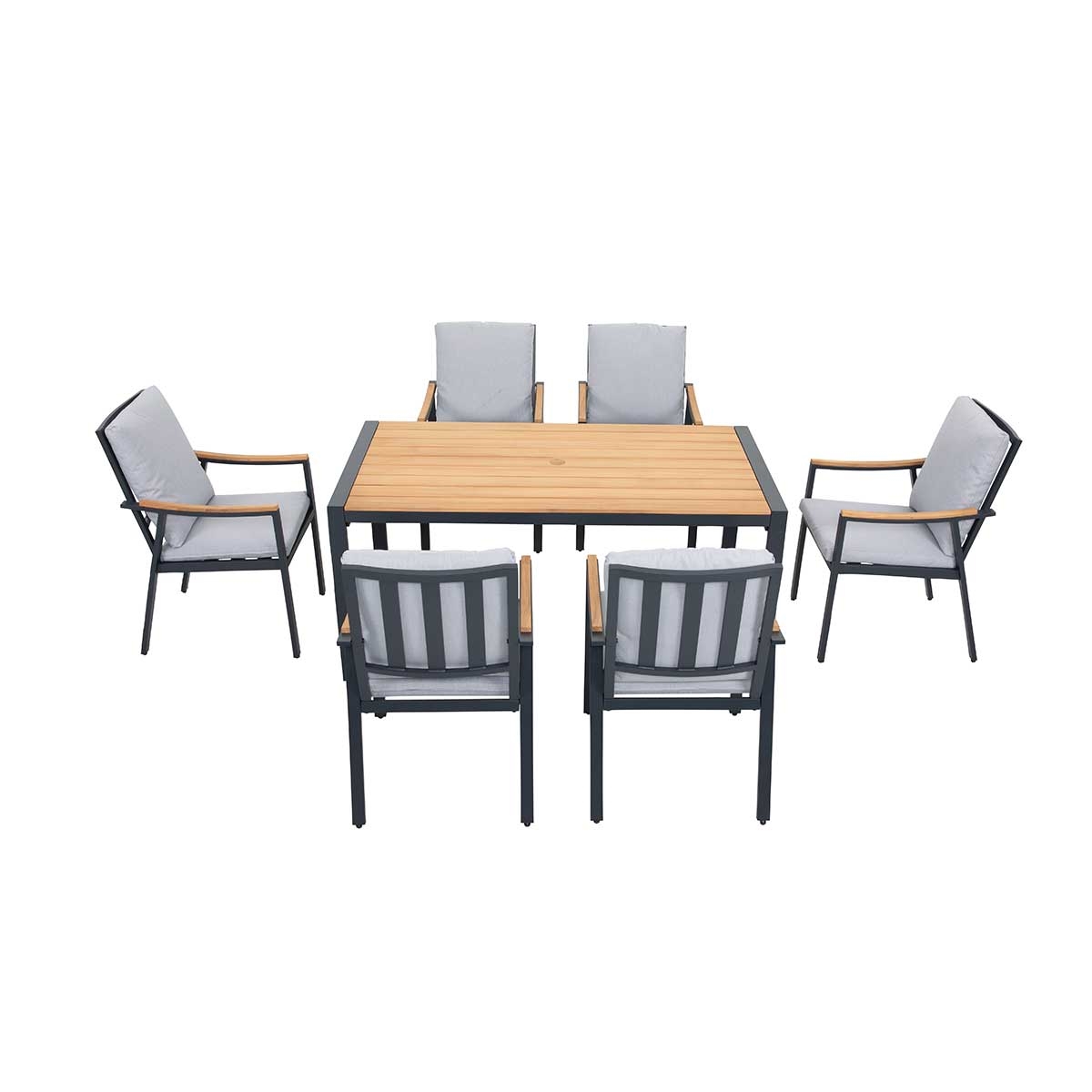 Nova 7-Piece Aluminum & Teak Dining Set_0