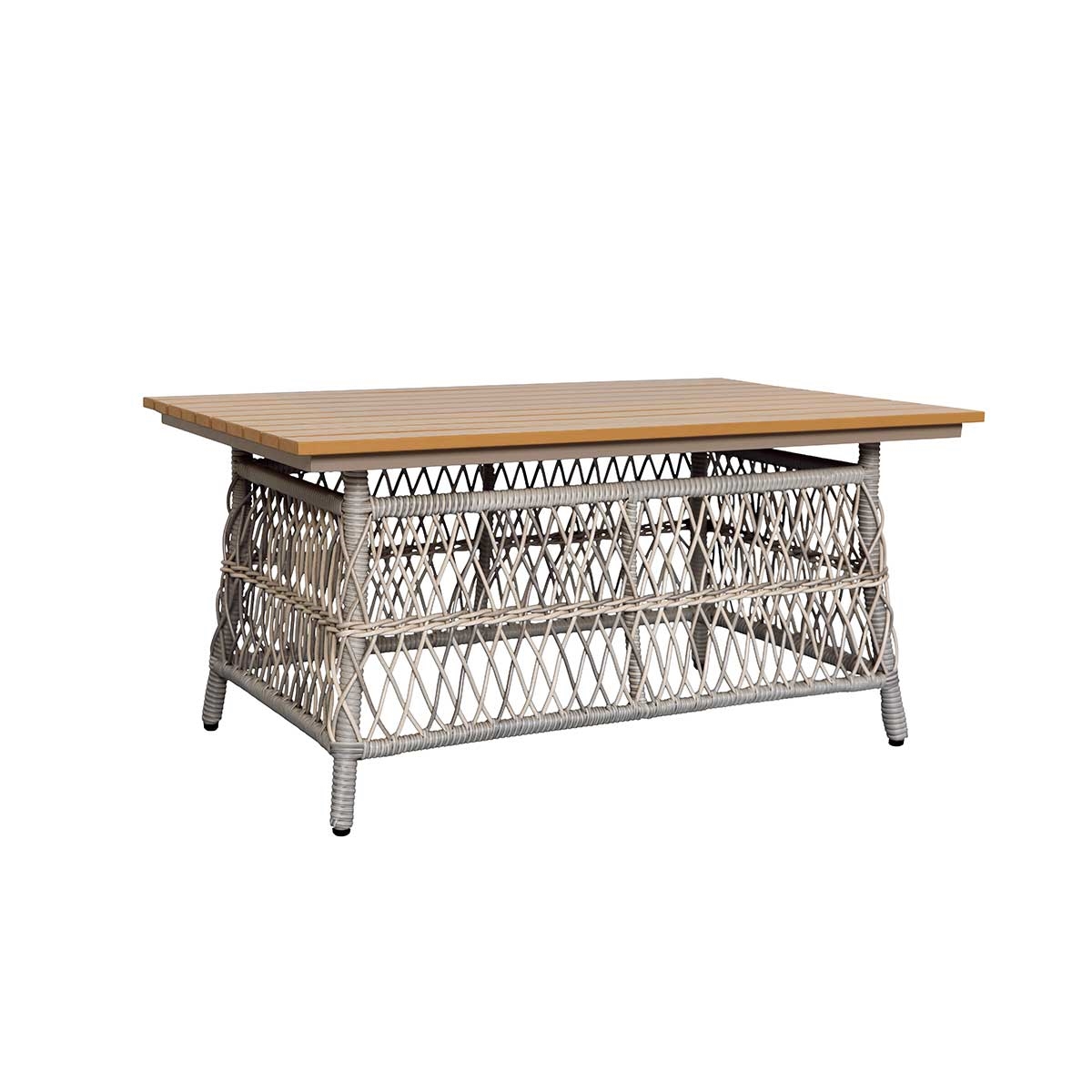 Shell Aluminum & Rattan Coffee Table_0